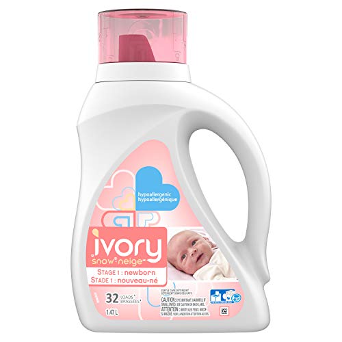 Ivory Snow Stage 1: Newborn Hypoallergenic Baby Laundry Detergent Liquid, 1.47 L (32 Loads)
