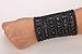 YACQ Jewelry Multilayer Crystal Stretch Sleeve Cuff Bracelet for Women Gold Silver Black Color 2 Row