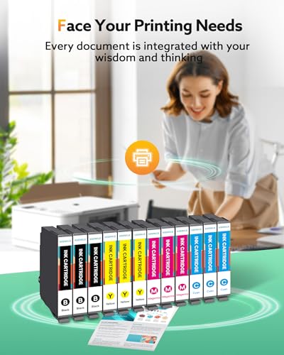 KEENKLE Cartouches d'encre Compatible pour Epson Multipack pour Expression Home XP-2200 XP-2205 XP-3205 XP-3200 XP-4200 XP-4205 Workforce WF-2910DWF WF-2930DWF (12 Pack)