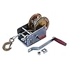 2000lb-1-Ton-Hand-Crank-Steel-Gear-Cable-Wire-Winch-Boat-ATV-Trailer-wHook