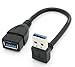 BLUECELL USB 3.0 Right Angle 90 Degree Extension Cable Male to Female Adapter Cord, Length: 15cm