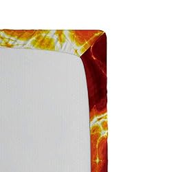 Ambesonne Burnt Orange Fitted Sheet, Hot Lava