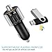 Safergo Wireless Hands-free Bluetooth FM Transmitter & USB MP3 Play with 3.4A Dual USB Charging Ports &LED Display for iPhone Samsung Cellphone, Silver Gray