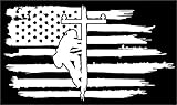 American Flag Lineman Linesman Powerline Technician Vinyl Sticker Decal Distress Pledge of Allegiance Powerline line Powerpole Pole (5
