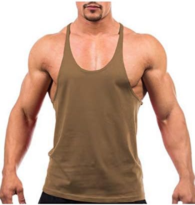Men's Stringer Gym Tank Top Shirt Print Cotton Bodybuilding Sport Vest