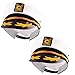 Wall2Wall Captain's Yacht Sailors Hat Snapback Adjustable Sea Cap NAVY Costume Accessory (2 Pcs. Set)