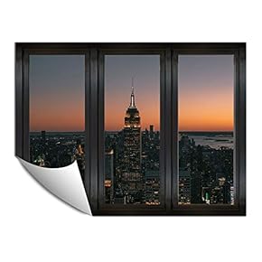 Wall Paper Small Wall Mural City at Night Wall Art Removable Wall Decoration for Bedroom Living Room - 24x32 inches