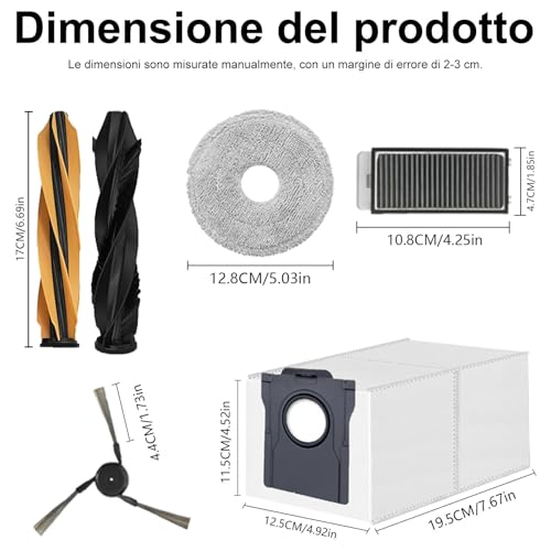 Vacuum Cleaner Accessories for Dreame L40s Pro Ultra/ L50 Pro Ultra/Matrix 10 Ultra, 1 Main Brush, 4 Wipes, 4 Filters, 4 Side Brushes, 4 Dust Bag, for V50 Ultra Complete