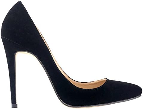 Loslandifen Womens Closed Toe High Heels Pointed Slender Stiletto Pumps(302-1VE38,black)