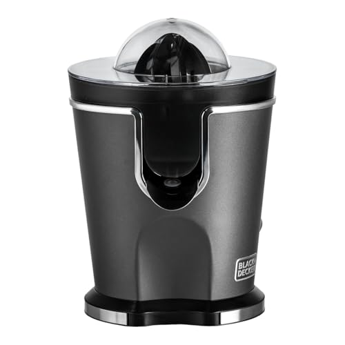 BLACK+DECKER Premium Stainless Steel Citrus Juicer, 100W Powerful Motor, Anti-Drip Spout, Pour-into-Glass Design, Dishwasher Safe, Premium Metallic Finish, Anti-Slip Rubber Feet | SSCJ165-B5