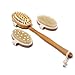 Premium Bamboo Long Handle Body Brush with Natural Boar Bristle Set Best for Wet Or Dry Skin Brushing Exfoliating Skin - Stimulating Lymphatic System Flow Increase Blood Circulation -Reduce Cellulite