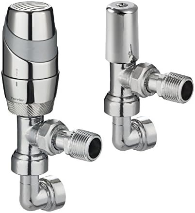 Terrier 632333 Two Tone Chrome Valve with 15 mm Angle Bodied and 10 mm Push Fit Elbow by Terrier