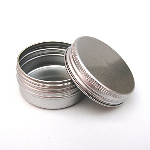 Healthcom 1oz 12 Pack Metal Tin Steel Flat Silver Metal Tins Jars Empty Slip Slide Round Tin Containers With Tight Sealed Twist Screwtop Cover