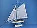 Hampton Nautical Wooden Bermuda Sloop Light Blue Model Sailboat Decoration 17