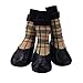 CHOLEGIFT Anti-Slip Plaid Dog Socks Shoes with Straps for Traction Control, Waterproof Pet Paw Shoes Boots Protector for Indoor Outdoor Wear for Dogs