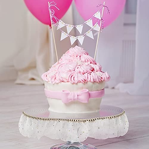 VGOODALL White Glitter Tulle Ribbon Sparkling Tulle Rolls, 5 Yard Mesh lace Ribbon for Wedding Decoration Gift Wrapping Tutu Skirt DIY Arts and Crafts