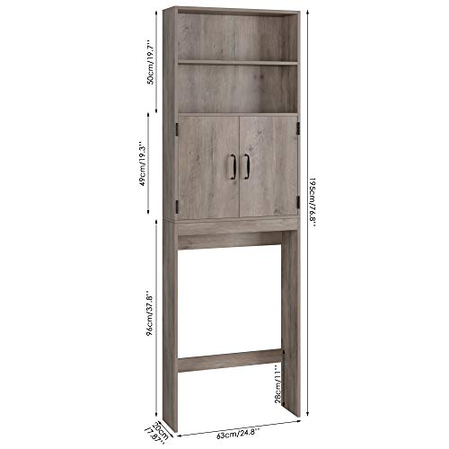 HOMECHO OverTheToilet Storage 2Doors Bathroom Organizer