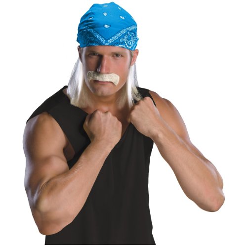 Wrestling Star Wig & Mustache