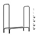 Finether Firewood Rack Log Rack|4ft Indoor/Outdoor Firewood Firewood Storage Log Holder with Wheels,for Hearth, Fireplace, Wood-Stove, Black