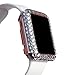 FLYFOX fashion full 3d bling diamond rhinestone girly women case cover skin for apple watch series 1 42mm (rose gold,42mm)