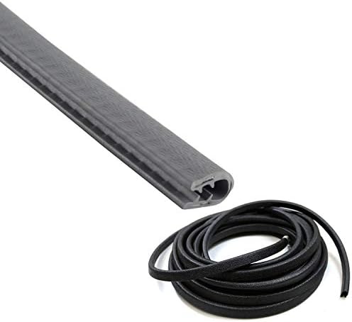 Vehicle U-Style Door Edge Lock Trunk Rubber Seal Edge Trim Strip Anti-Noise Universal Pinchweld Protector Grey 10FT 2PCS