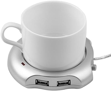 NAMEO Wired Tea Coffee Cup Mug Warmer Pad with 4 Ports Hub USB Gadget for PC Mac Laptop