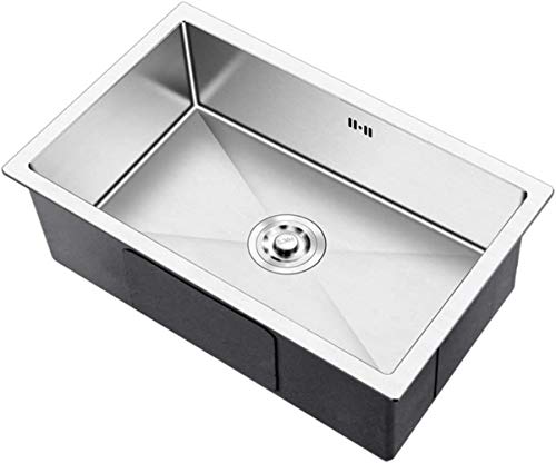 JYHW Edelstahl-Wannen-Einzel-Bad Manuell-Wannen-Küche Einbau-Under Counter-Becken Sink Sink 68 × 45cm (Size : A)