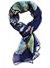 V28 Womens 100% Silk Butterfly Pattern Scarf (Dark Blue)