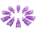 ReNext 10pcs Durable Reusable Plastic Nail Art Polish Soak Off Remover Wrap Cleaner Clip Cap Tool (Purple)