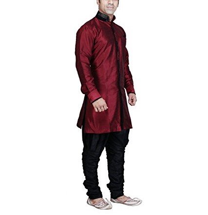 royal kurta maroon silk blend bandhgala jodhpuri indowestern sherwani for mens