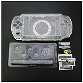 Gametown New Replacement PSP 1000 Full Housing Shell Cover with Button Screw Set -Crystal Clear White.