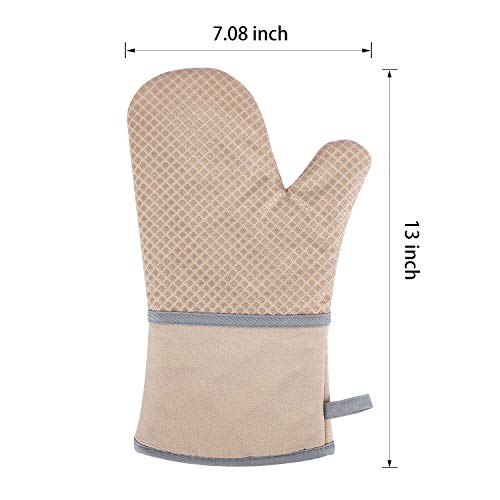 Kitchen Oven Mitts, Echeer Cooking Mitts Pot Holders Heat Resistant Kitchen Potholders Bake Gloves, 1 Pair