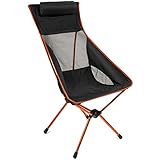 Cascade Mountain Tech Outdoor High Back Lightweight Camp Chair with Headrest and Carry Case