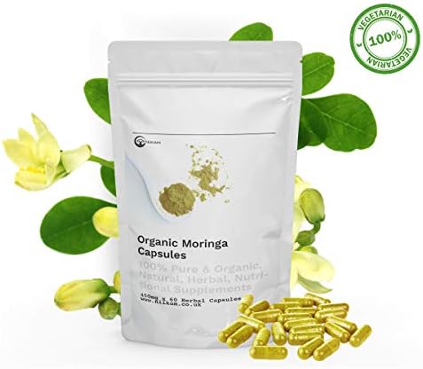 Niikam Organic Moringa Leaf 60 Vegan Capsules Natural, No Fillers and High Potency, Rich in Vitamins & Minerals