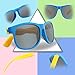 RIVBOS Rubber Kids Polarized Sunglasses With Strap Glasses Shades for Boys Girls Baby and Children Age 3-10 RBK023 （Blue）