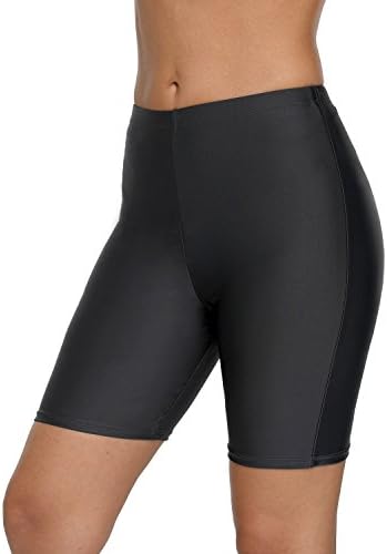 anfilia Womens Long Board Shorts High Waist Swim Shorts Swimsuit Bottom