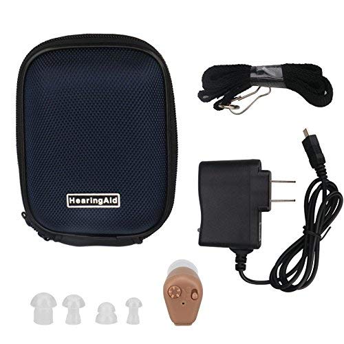 Jaxbo Hearing Amplifier Super Mini, Hearing Aids for Adult, Seniors, Children, Men and Women Fit Left/Right Ears-Rechargeable USB