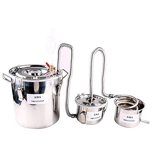 New 3 Pots DIY Home Distiller Alcohol Moonshine Ethanol Still Spirits Boiler Wine Water Essential Oils Making Brewing Kit (Stainless Steel, 20 Litres / 5 Gallon) - Thumbnail 2