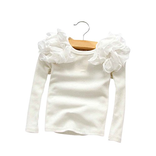 Domeiland Kids Girls Clothing Cute Lace Long Sleeve Ruffle T-Shirt
