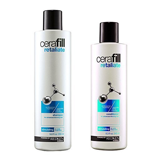 Redken Cerafill Retaliate Stimulating Shampoo 9.8 oz and Conditioner 8.3 oz Duo for Thinning Hair