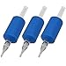 ITATOO 25pcs 25mm 1 Inch 5 Diamond Silicone Soft Blue Disposable Tattoo Tube Grip with Clear Long Tips 5 D for Tattoo Needles 4RL 4RS 5RL 5RS (5DT)