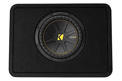 KICKER 50TCWC104 CompC 10" Subwoofer in Thin Profile Enclosure 4-Ohm