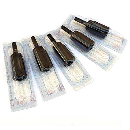 PFT (20) Count of 1inch Disposable Silicone Cartridge Grips and 20 Needle Bar Plungers - Black