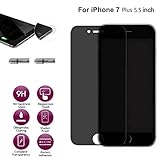 Screen Protector For iPhone 7 Plus Case [5.5inch], Gotd Anti-Spy Privacy Tempered Glass Screen Protector Design Protective Film for iPhone 7 Plus (Black)