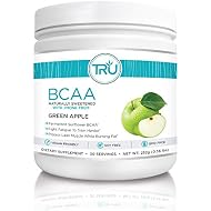 TRU BCAA, Plant Based Branched Chain Amino Acids, Vegan Friendly, Zero Calories, No artificials sweeteners or dyes, improve fat loss, 30 Servings, Green Apple