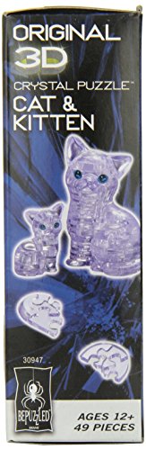 Original 3D Crystal Puzzle - Cat & Kitten Clear