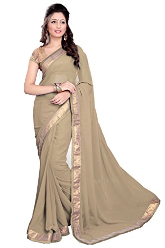 Mirchi Fashion Women's Faux Georgette Lace Work Wedding Party Wear Indian Saree