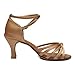 Roymall Women's Beige,Satin Latin Dance Shoes,Model 217-7,8 B(M) US