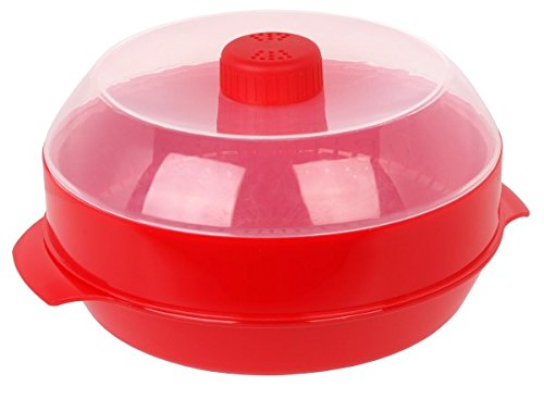 Heat & Eat Microwave Steamer, Red, 25.5 x 21 x 13.5 cm
