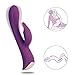 G Spot Rabbit Vibrator, BINLEFOIS Clitoris Stimulation Adult Sex Toys with Bunny Ears Waterproof Personal Massager Quiet Dual Motor Rechargeable Clit Stimulator with 10 Vibration Modes